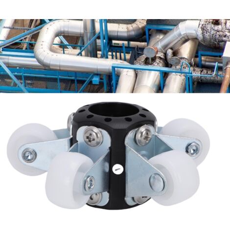 Roue de guidage pour caméra d'inspection de canalisations, 23 mm, avec protection pour une installation à 100 mm au-dessus de la canalisation.