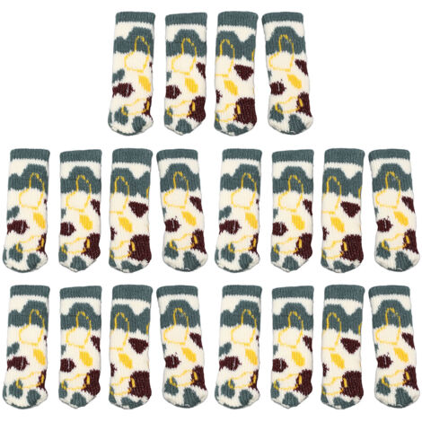 Lot de 20 chaussettes antidérapantes en fibre acrylique double couche pour pieds de tabouret, résistantes à l'usure et silencieuses, idéales pour protéger les sols de vos chaises et tabourets (vert). (1/5)
