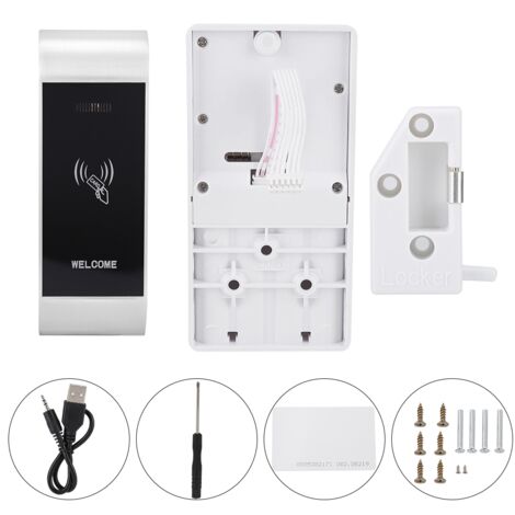 Serrure électronique intelligente à induction numérique pour armoires, casiers, sauna, spa, salle de sport (Argent) (1/5)