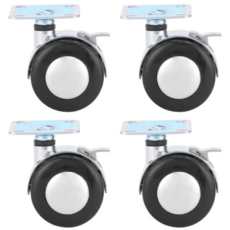 Lot de 4 roulettes universelles avec frein et direction automatique, accessoire pour meubles et tables basses. (1/5)
