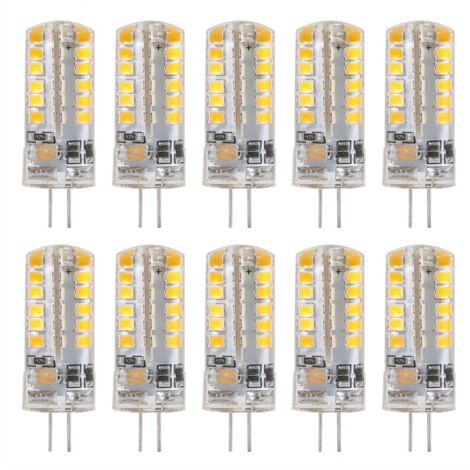 Lot de 10 ampoules LED G4 220V blanc chaud 48 LED 4W pour éclairage d'ambiance (1/5)
