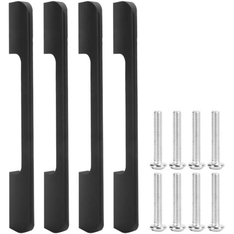 Lot de 4 poignées de placard en alliage d'aluminium, accessoires de quincaillerie pour armoire, diamètre d'alésage 192 mm, noir (1/5)