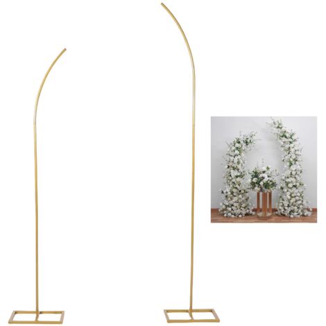 Arche de mariage avec support doré à sommet incurvé, support de fond pour arche de mariage, décoration pour cérémonie, anniversaire, remise de diplômes (1/5)