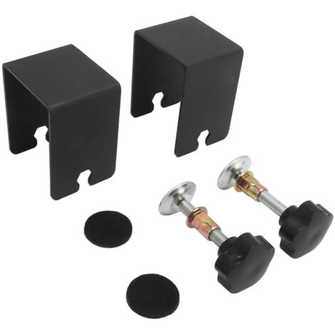 Lot de 2 pinces de fixation pour façade de tiroir, peinture électrostatique, noir. (1/5)