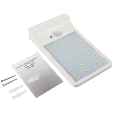 Lampe murale de sécurité extérieure pour jardin, sans fil, à énergie solaire et à détecteur de mouvement (blanche), 36 LED (1/5)