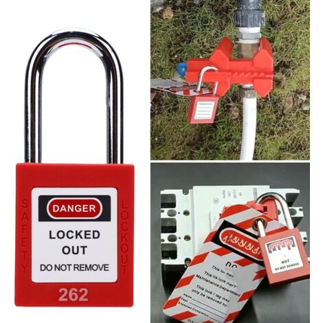 Lot de 10 cadenas de consignation rouges avec anse à déploiement automatique (1/4)