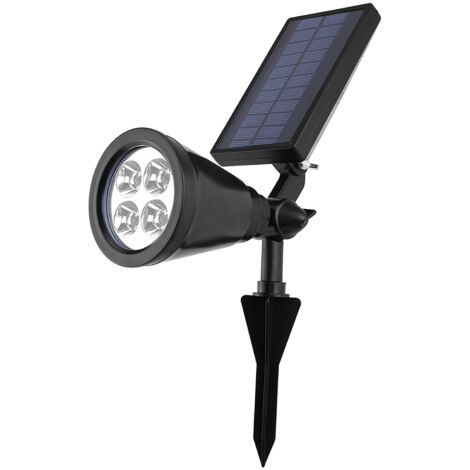 Lampe solaire d'extérieur pour pelouse 4 LED, spot pour allée de jardin (blanc chaud, 1 W) (1/5)