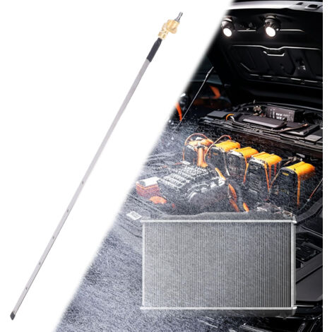 Lance de nettoyage de radiateur de voiture de 99 cm (39 pouces) avec buse à jet plat à 6 orifices et angle de 25°, pression maximale de 4500 PSI, pour nettoyeur haute pression. (1/5)