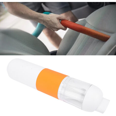 Aspirateur de voiture portable sans fil, mini aspirateur portatif avec batterie rechargeable 3000 mAh, orange (1/5)