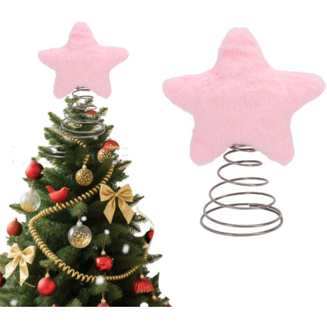 Étoile de Noël en peluche adorable pour décorer le sapin, idéale pour les fêtes de Noël, le bureau ou la maison. Roseate (1/4)
