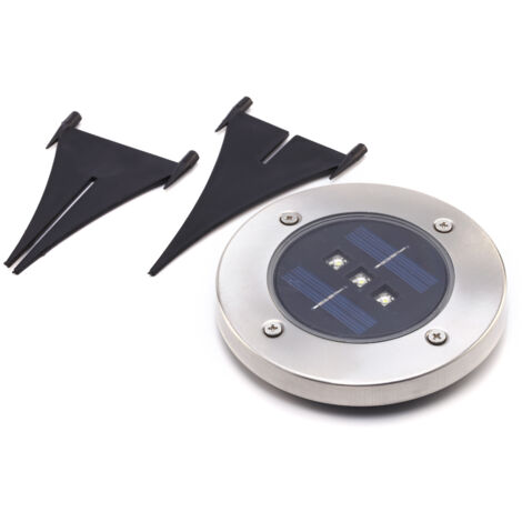 Lampe solaire enterrée IP65 à 3 LED pour terrasse, allée ou jardin. (1/5)