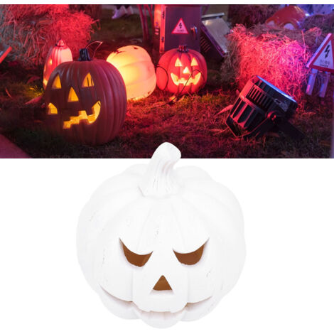 Décoration citrouille en résine blanche faite main, support pour guirlande lumineuse LED (1/3)