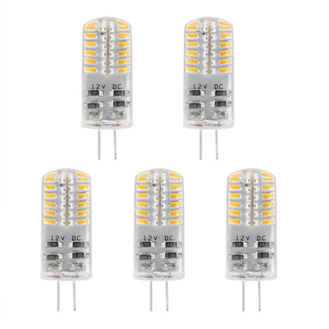 Lot de 5 ampoules LED G4 DC12V 3014, blanc chaud, 48 LED, 3 W (1/5)