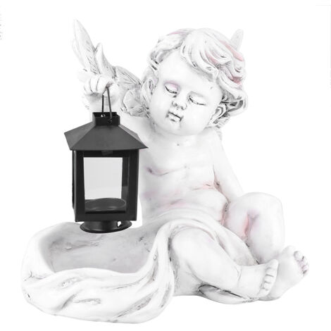 Lampe de jardin en résine pour extérieur, décoration lumineuse pour pelouse, sculpture artisanale en forme d'ange (1/5)