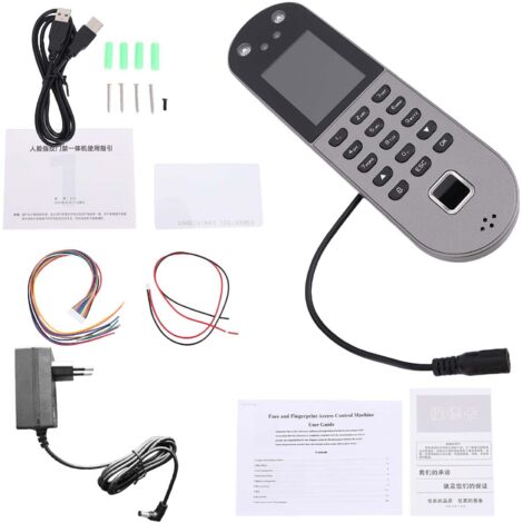 [Contrôle d'accès et système de pointage] Système biométrique multi-technologies avec reconnaissance faciale, empreintes digitales, codes et cartes pour entreprises, écran LCD 2,4 pouces, connexion US (1/5)