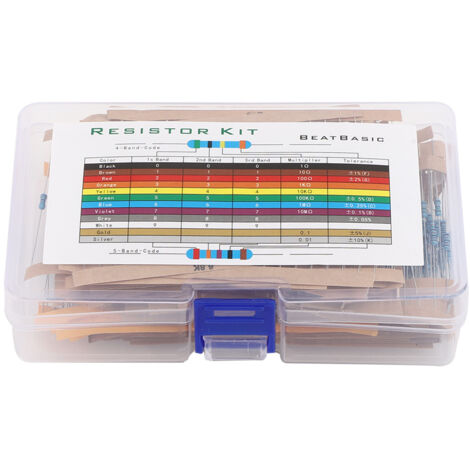 Kit de Résistance Professionnel - 1280 Pièces Résistance Métal 64 Valeurs 1/4W ±5% pour Projets Électroniques (1/4)