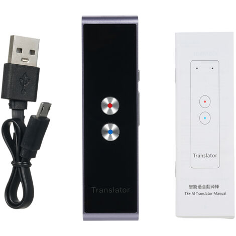 [Traducteur Vocal Multilingue] + [T8+] + [Portable Professionnel] + [Traductions simultanées pour Voyage et Business] + [97 Langues] + [Aluminium] + [13.3cm] + [2 Couleurs] + [2 pièces] (1/4)