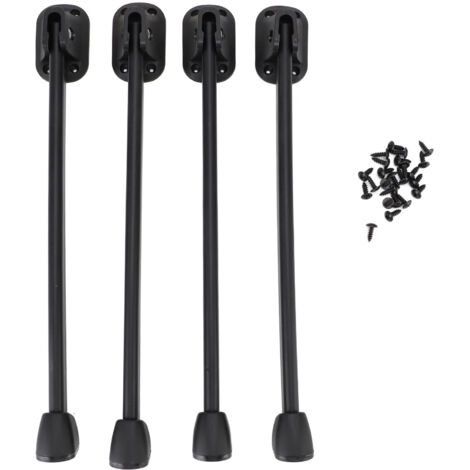 Pieds de table pliables 300mm en silicone et métal noir, lot de 4 pour table de camping ou salon (1/4)