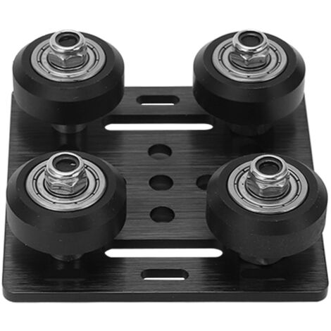 Kit de roues en V - Plaque en aluminium - Compatible profilés 2020V - Poulie basse friction pour CNC/impression 3D - Dimensions 65x65x3mm (1/5)