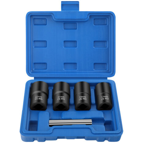 Lot de 5 extracteurs de boulons rouillés 1/2" pour éliminer les écrous striés et endommagés avec chrome-vanadium steel (1/5)