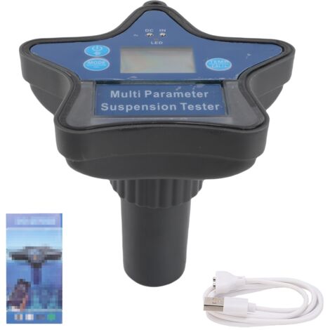 Analyseur de Qualité d'eau BT, Tester Digital 9-en-1 pour Aquaculture, Piscine, Eaux Industrielles, Mesure pH, ORP, CL, EC, CF, TDS, SALT, S.G et Température (1/5)