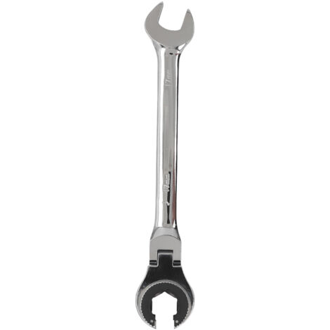 Clé à Fourche Ratcheting Cr V Steel 17mm 8.5in Flexible 72T Dual Use pour Nuts de Carburant, Frein, AC (1/5)