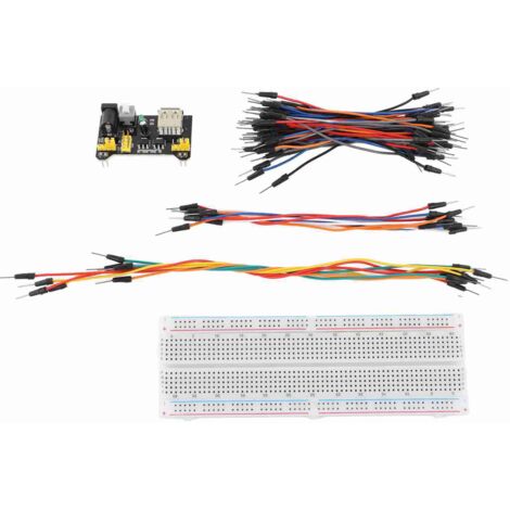 Kit de Breadboard avec Module de Puissance 3.3V/5V et Kit de Câbles - 830 Points de Connexion (1/5)