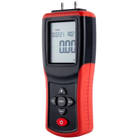 Manomètre Digital à Deux Ports Hand-held avec Affichage LCD 2,4 Pouces Haute Précision ±2Psi Testeur de Pression Différentielle de l'Air avec 12 Unités de Mesure (1/5)