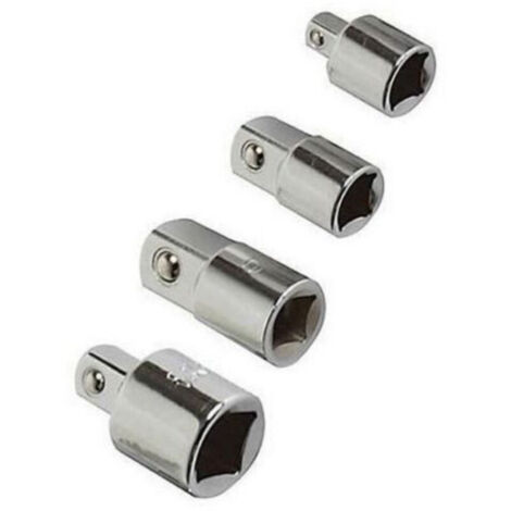 Ensemble de 4 adaptateurs de douilles résistants à la corrosion en acier au chrome-vanadium – Tailles : 1/4 pouce, 3/8 pouce, 1/2 pouce (1/4)