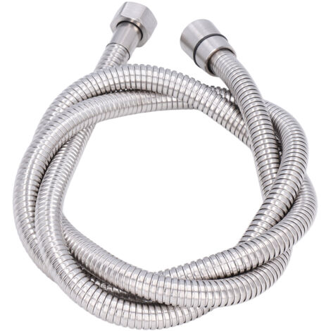 Flexible Tube pour Douche  Robinet de Douche Flexible Antidéflagrant G1/2 en Acier Inoxydable Argenté 1,5m/4,9ft pour Salle de Bain (1/5)