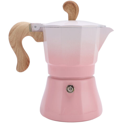 Cafetière Italienne Stovetop de 150ml Rose Gradient en Aluminium pour les Amateurs de Café Traditionnel, Portable et Facile à Utiliser (1/5)