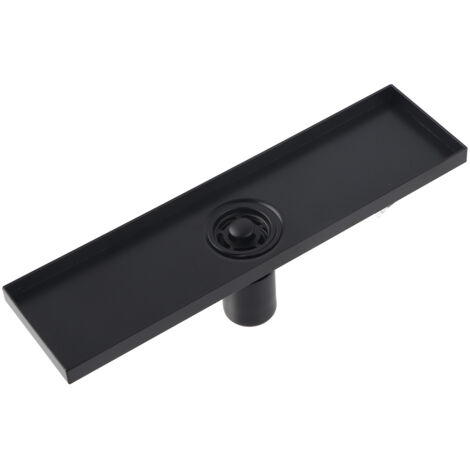 Grille de Sol Drain pour Douche - Insert Extractible en Acier Inoxydable 304 Noir Mat 30cm (1/5)