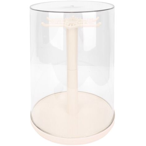 Vitrine Rotative Transparente pour Figurines - Boîte de Protection Anti-Poussière 360° - 22x29x18cm - ABS/PET - Blanc (3 Pièces) (1/5)