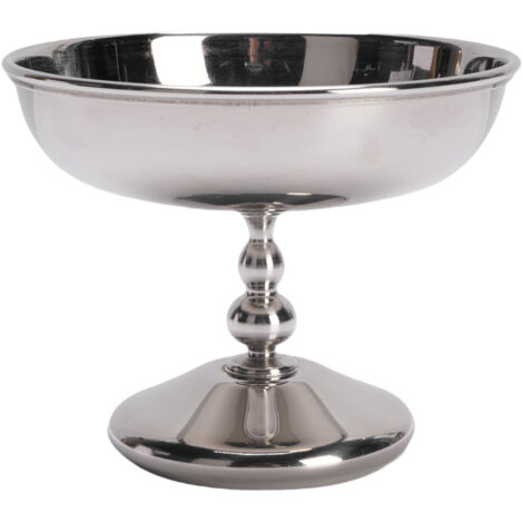 Coupe à Glace 2401-2 Bol Dessert Pied en Acier Inoxydable - Creme, Fruit, Pudding pour Fêtes (Haut. 9cm, 217g)