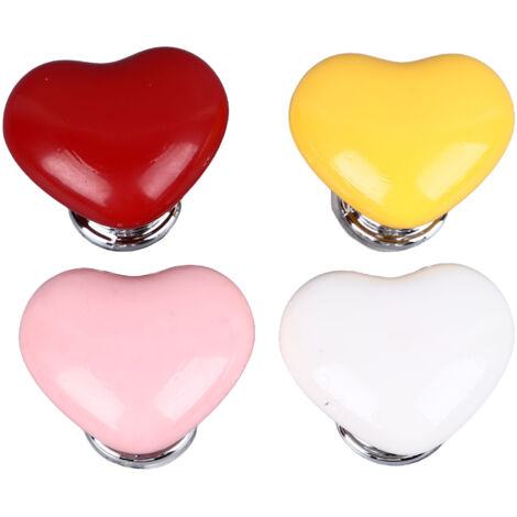 Bouton De Chasse D'eau Pour Toilette En Forme De Coeur, Bouton De Remplacement Pour Réservoir De WC, 4 Pièces ABS, Décor Original Et Cœur Vibrant Pour Célébrations (1/5)