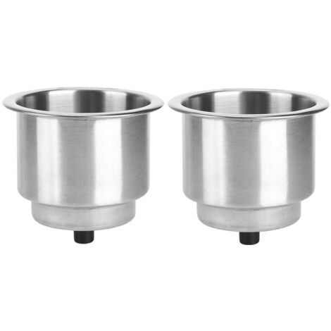 Porte-gobelets en acier inoxydable 2 pièces avec trou de drainage – Support pour boissons navire/salle (1/5)