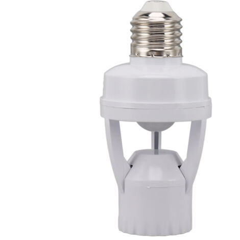 Douille Intelligente avec Détecteur PIR E27 pour Garage et Cave, Douille à Motion Sensor en ABS pour Ampoules E27 avec Contrôle Auto On/Off et Détection de Mouvement. (1/4)