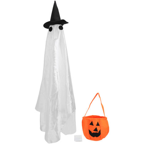 Costume Décor Porte Goose Fantôme Halloween pour Porch Goose de 23 inch Ensemble Felt Polyester Cloak Hat Pumpkin Bag Décoration Outdoor (1/5)