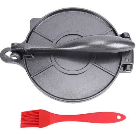 Presse à Tortillas et Dumplings Manuel - Machine à Presser la Pâte en Alliage d'Aluminium Noir (22cm, 419g avec Brosse) (1/5)