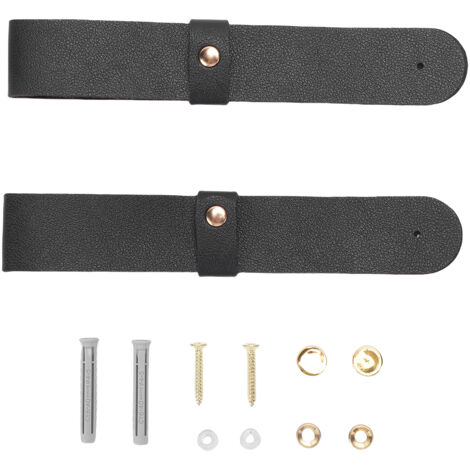 Support mural en PU Boho, 2 pièces incluant attaches et vis pour fixation facile, noir. (1/5)
