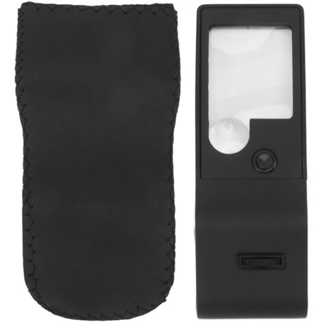 Loupe LED Mano-Magnifier Modèle MX355 Aspheric Portable Trifocale 3X 10X 55X avec Double Lumière Blanc UV et Batterie (1/5)