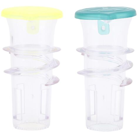 Presse Citron Manuel Mini PP Portable avec Couvercle - 2 Pièces - Vert et Jaune (1/5)