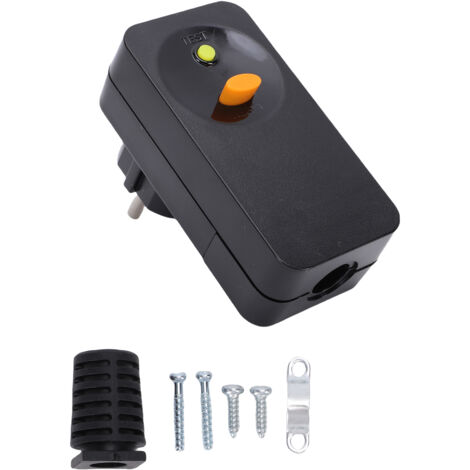 Prise GFCI avec Disjoncteur 16A RCCB - Auto-Reset 0.03s, Protection Surtension - Pour Laveuses à Pression, Spa et Outils Electriques - Noir (1/5)