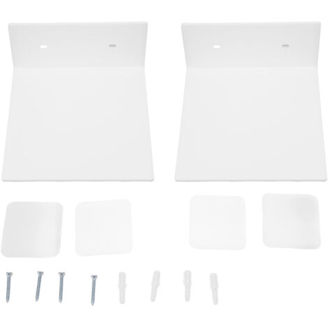 Étagère murale acrylique Petite étagère flottante 2 pièces Tablettes de stockage murales miniatures avec adhésifs pour plantes décor salon blanc (1/5)