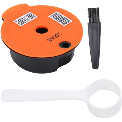 Capsule Réutilisable et Rechargeable Filtre Café 200ML avec Spoon et Brush Compatible Machine Café Design pour Brewing Efficace et Facile Maintenance Matériel PP Alimentaire 1 Pod 1 Spoon 1 Brush (1/5)