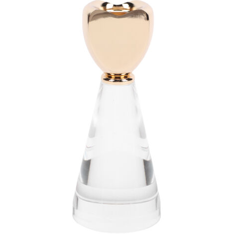 Porte-bougie Acrylic Bougeoir Stable Cœur Unique Porte Bougie pour Bougies Cône Bougie Thé Bougie Sans Flame Doré Modèle CBH-Heart Clear 15x6cm 274g 1 Pièce (1/5)