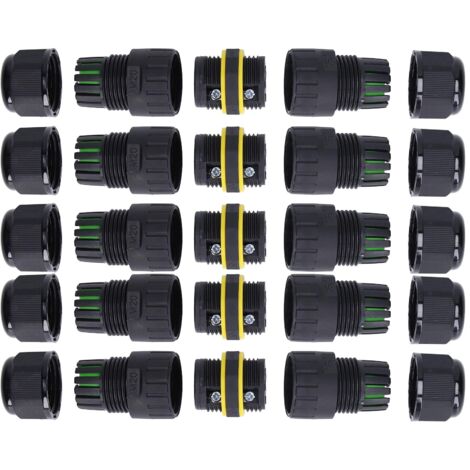[Connecteur d'alimentation waterproof] EW-M20-3P IP68 pour LED extérieur [5 unités] (1/4)