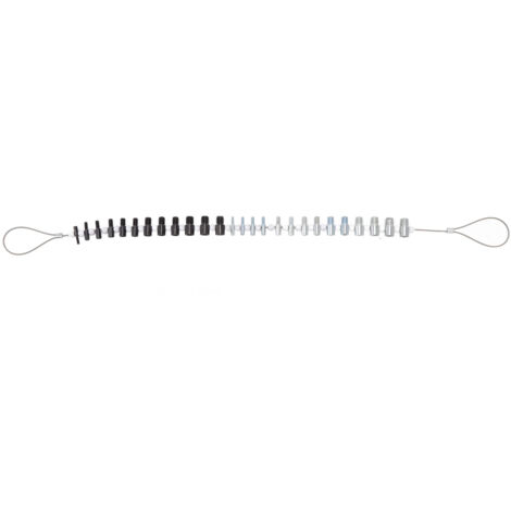 Jeu de 26 gabarits pour identifier les filets de vis et écrous avec 14 tailles en pouces et 12 métriques, zinc, noir et argent (1/4)