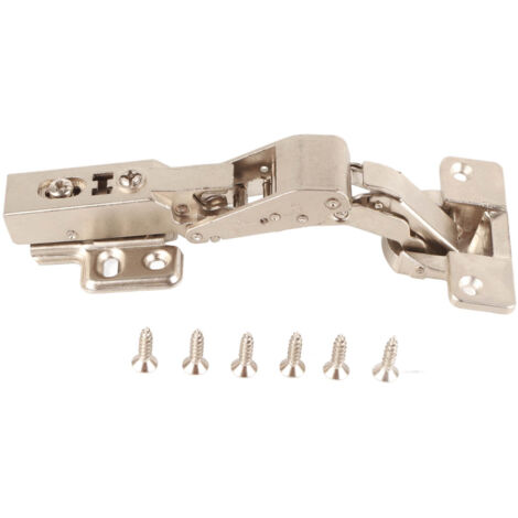 Fermeture douce: Charnière de cabinet 45° et 125°, zinc nickelé, portant 8kg, ajustable 3D, pour cuisine et salle de bain avec 35mm cups (1/4)