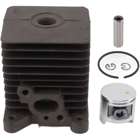 [Kit d'assemblage cylindre piston] Cylindre Piston Alliage Aluminium 33.5mm + 5 Pistons de Rechange pour Homelite S25 Accessoires Tailleur de jardin (1/5)